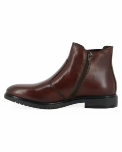 CLASS MAN - Beatles marrone in VERA PELLE con zip laterale