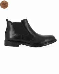 CLASS MAN - Beatles nero in VERA PELLE