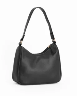 CORTINA POLO STYLE - Borsa a spalla nera con dettaglio borchie, tracolla removibile