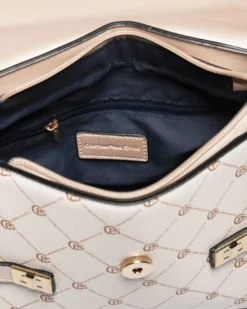 CORTINA POLO STYLE - Borsa beige a mano con un manico e tracolla removibile