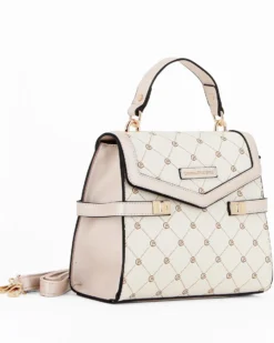 CORTINA POLO STYLE - Borsa beige a mano con un manico e tracolla removibile