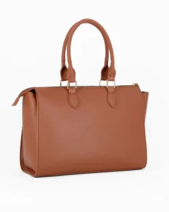 CORTINA POLO STYLE - Borsa due manici cuoio con tasca frontale con doppia fibbia sulla patta, tracolla removibile