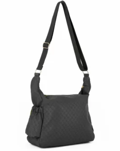 CORTINA POLO STYLE - Borsa nera loggata con tasche laterali arricciate e tasca frontale con chiusura a zip
