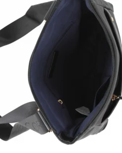 CORTINA POLO STYLE - Borsa nera con tracolla regolabile e tasca frontale