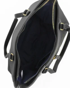 CORTINA POLO STYLE - Borsa shopping nera con tasca frontale e tracolla removibile