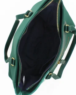 CORTINA POLO STYLE - Borsa shopping verde con tasca frontale e tracolla removibile