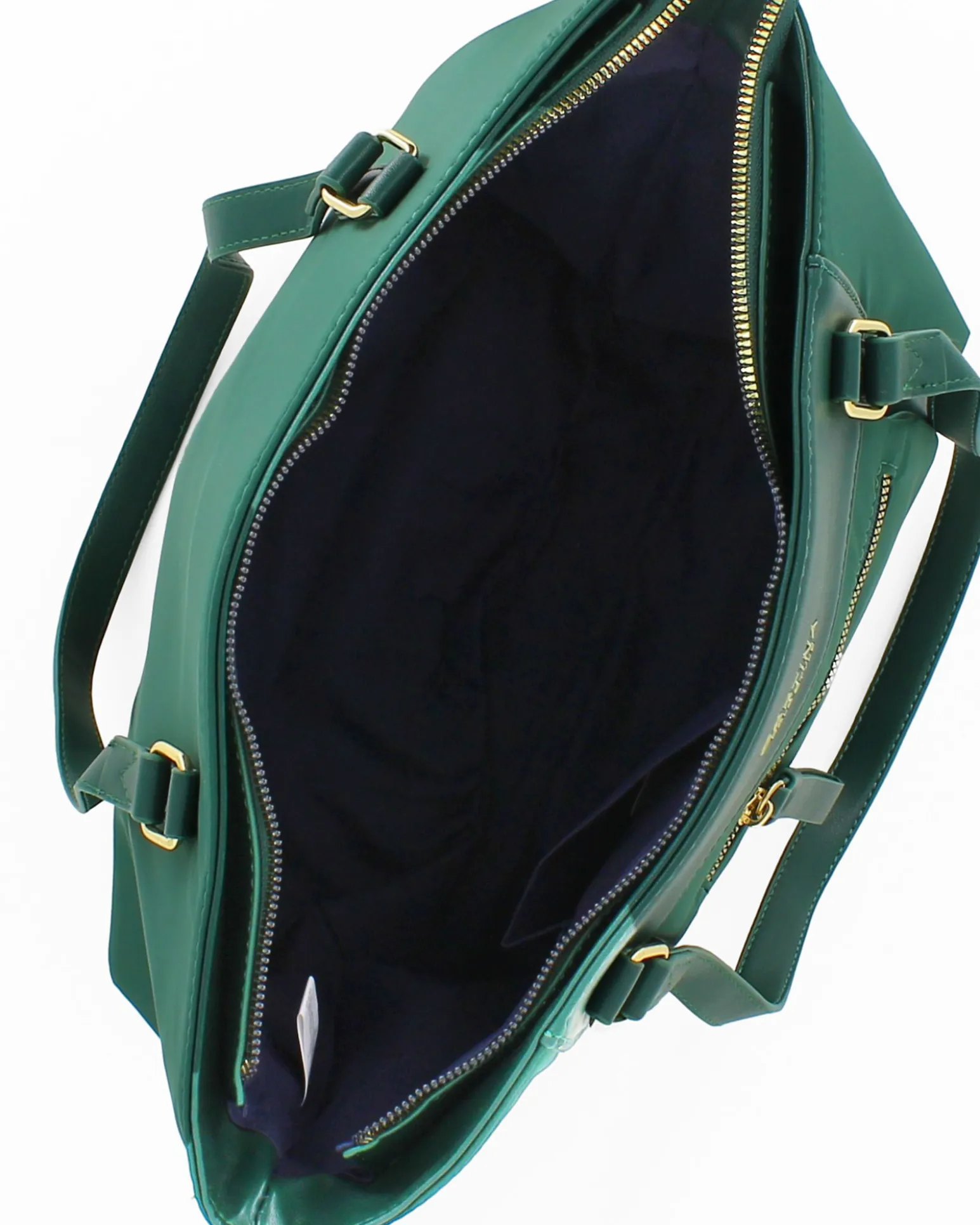 CORTINA POLO STYLE - Borsa shopping verde con tasca frontale e tracolla removibile