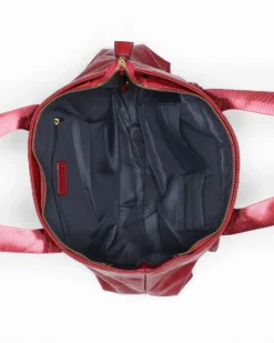 CORTINA POLO STYLE - Borsa shopping rossa loggata con tasca frontale