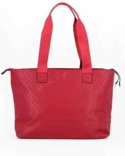 CORTINA POLO STYLE - Borsa shopping rossa loggata con tasca frontale