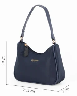CORTINA POLO STYLE - Minibag blu con tracolla removibile