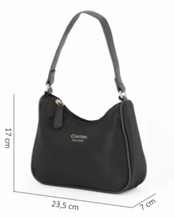 CORTINA POLO STYLE - Minibag nera con tracolla removibile
