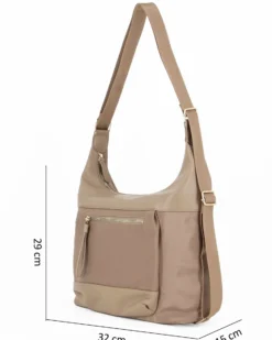 CORTINA POLO STYLE - Sacca zaino taupe con tasca frontale