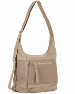 CORTINA POLO STYLE - Sacca zaino taupe con tasca frontale