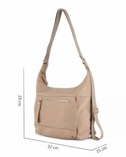 CORTINA POLO STYLE - Sacca zaino beige con tasca frontale