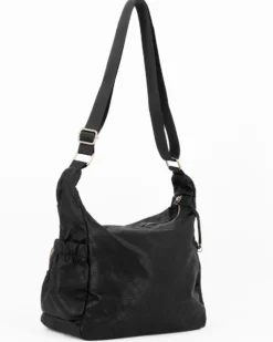 CORTINA POLO STYLE - Tracolla nera loggata con tascone frontale e tasche laterali elasticizzate