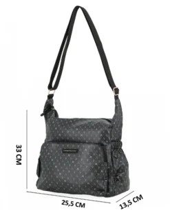CORTINA POLO STYLE - Tracolla nera loggata con tasca frontale e taschini laterali elasticizzati