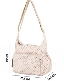 CORTINA POLO STYLE - Tracolla taupe loggata con tasca frontale e taschini laterali elasticizzati