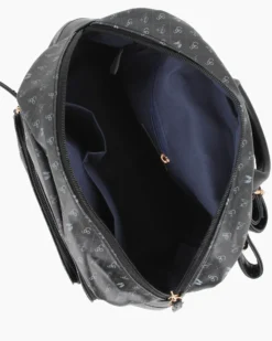 CORTINA POLO STYLE - Zaino nero loggato con doppia tasca frontale