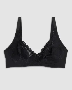 COTONELLA - REGGISENO SENZA FERRETTO IN PIZZO NERO - CD038