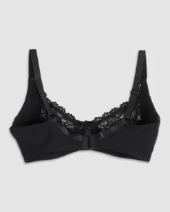 COTONELLA - REGGISENO SENZA FERRETTO IN PIZZO NERO - CD038