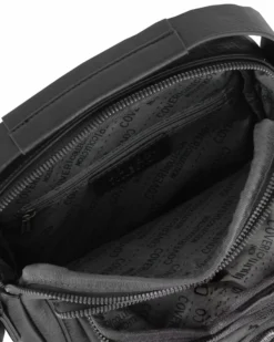 COVERI COLLECTION - Borsello nero con manico e doppia tasca frontale