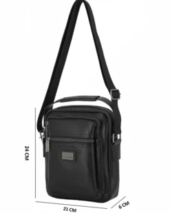 COVERI COLLECTION - Borsello nero con manico e doppia tasca frontale