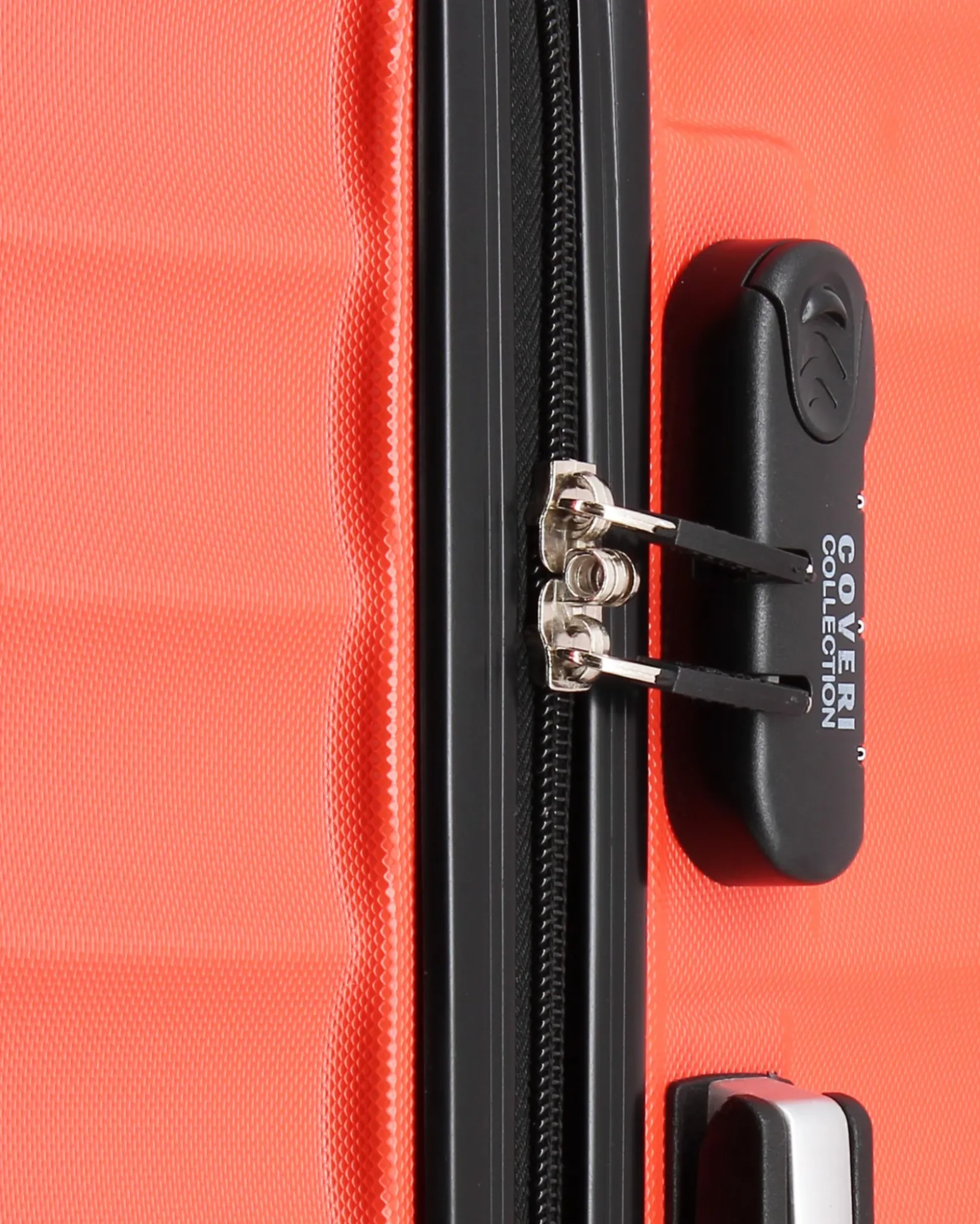 COVERI COLLECTION - TROLLEY ARANCIONE FLUO IN ABS 4 RUOTE CON COMBINAZIONE TSA