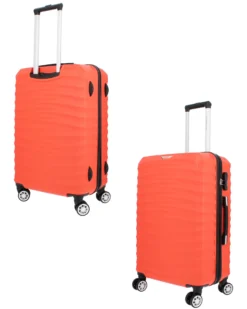 COVERI COLLECTION - TROLLEY ARANCIONE FLUO IN ABS 4 RUOTE CON COMBINAZIONE TSA