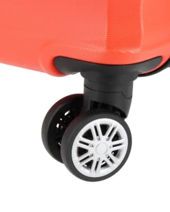 COVERI COLLECTION - TROLLEY ARANCIONE FLUO IN ABS 4 RUOTE CON COMBINAZIONE TSA