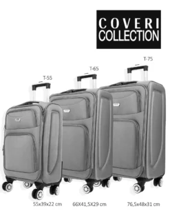 COVERI COLLECTION - TROLLEY GRIGIO IN TESSUTO CON DOPPIA TASCA FRONTALE