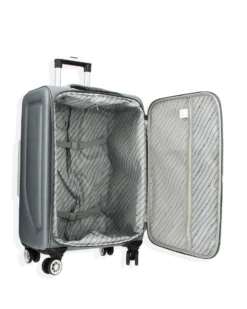COVERI COLLECTION - TROLLEY GRIGIO IN TESSUTO CON DOPPIA TASCA FRONTALE