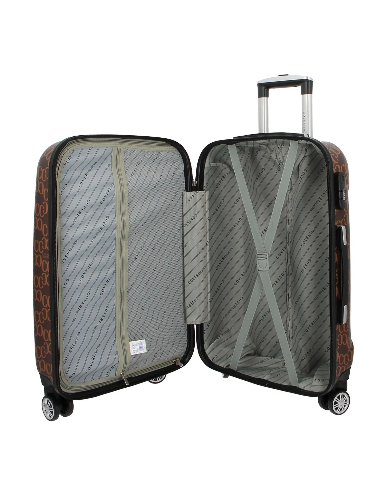 COVERI COLLECTION - TROLLEY IN ABS STAMPA LOGO CON 4 RUOTE DOPPIE