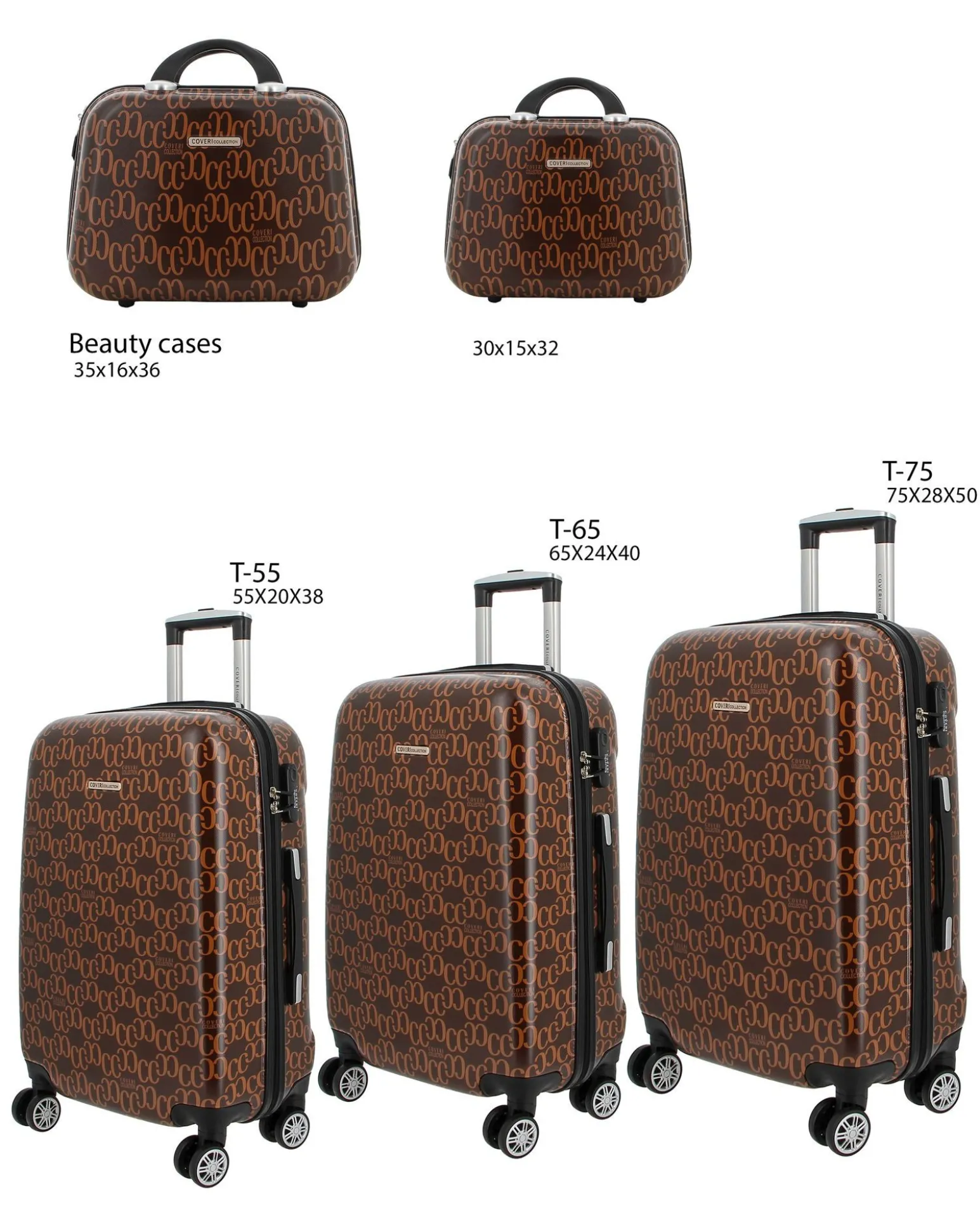 COVERI COLLECTION - TROLLEY IN ABS STAMPA LOGO CON 4 RUOTE DOPPIE