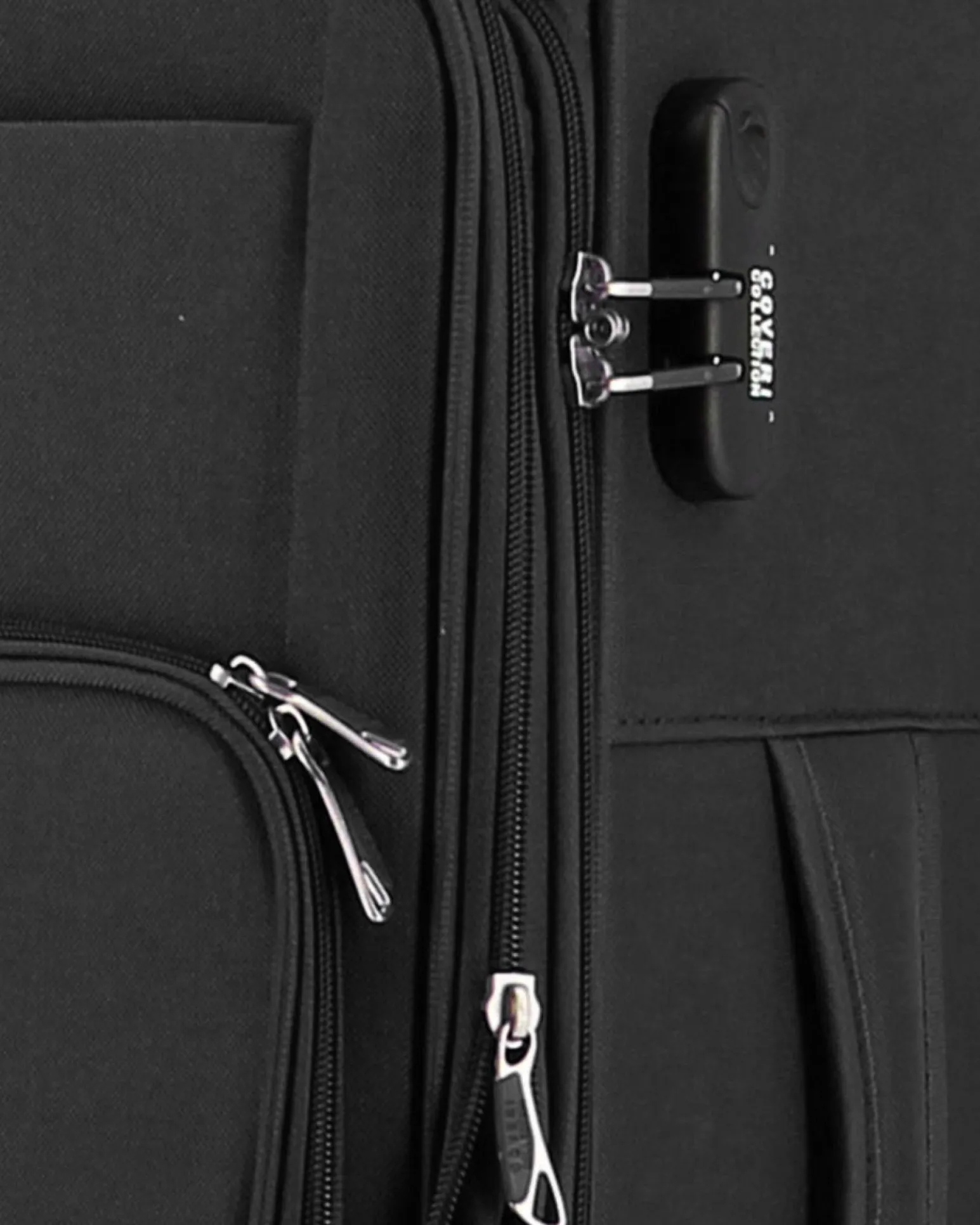 COVERI COLLECTION - TROLLEY NERO IN TESSUTO ESPANDIBILE CON DOPPIA TASCA FRONTALE