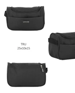 COVERI COLLECTION - TROLLEY NERO IN TESSUTO ESPANDIBILE CON DOPPIA TASCA FRONTALE