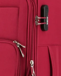 COVERI COLLECTION - TROLLEY ROSSO IN TESSUTO ESPANDIBILE CON DOPPIA TASCA FRONTALE