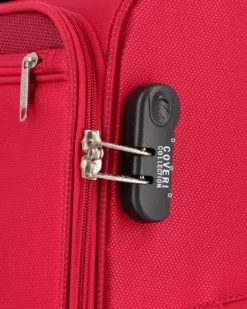 COVERI COLLECTION - TROLLEY ROSSO IN TESSUTO CON DOPPIA TASCA FRONTALE  E 4 RUOTE