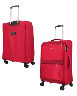 COVERI COLLECTION - TROLLEY ROSSO IN TESSUTO CON DOPPIA TASCA FRONTALE  E 4 RUOTE