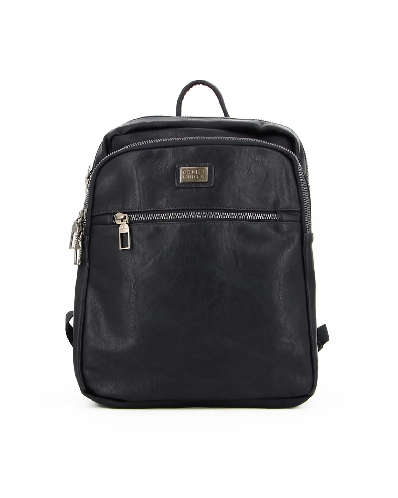 COVERI COLLECTION - ZAINO UFFICIO NERO CON TASCA OVALE E UNA FRONTALE