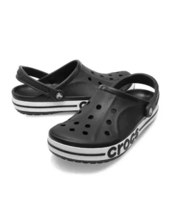 CROCS - SABOT BAYABAND CLOG  NERO CON DETTAGLI BIANCHI DA UOMO, 205089
