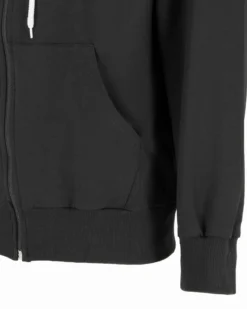 CUBA 10 - Felpa nera con cappuccio e zip in cotone