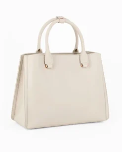 DAVID JONES - Borsa a due manici crema con tre scomparti principali e tracolla removibile