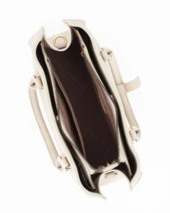 DAVID JONES - Borsa a due manici crema con tre scomparti principali e tracolla removibile