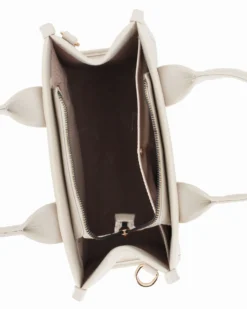 DAVID JONES - Borsa a due manici latte con tracolla removibile