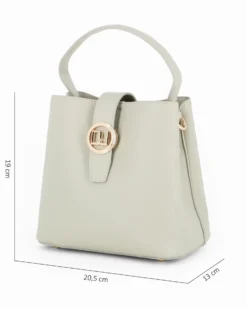 DAVID JONES - Borsa a mano verde con pattina e tre scomparti principali, tracolla removibile
