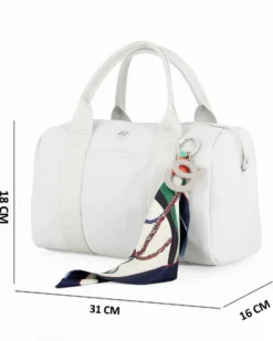 DAVID JONES - BORSA BOWLING BIANCA CON FOULARD