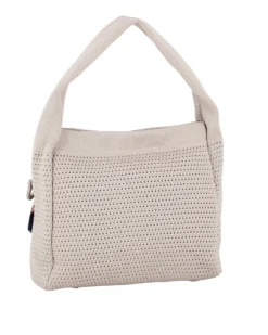 DAVID JONES - Borsa hobo traforata marrone chiaro con foulard decorativo