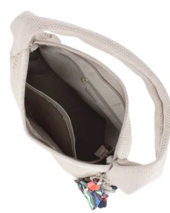 DAVID JONES - Borsa hobo traforata marrone chiaro con foulard decorativo