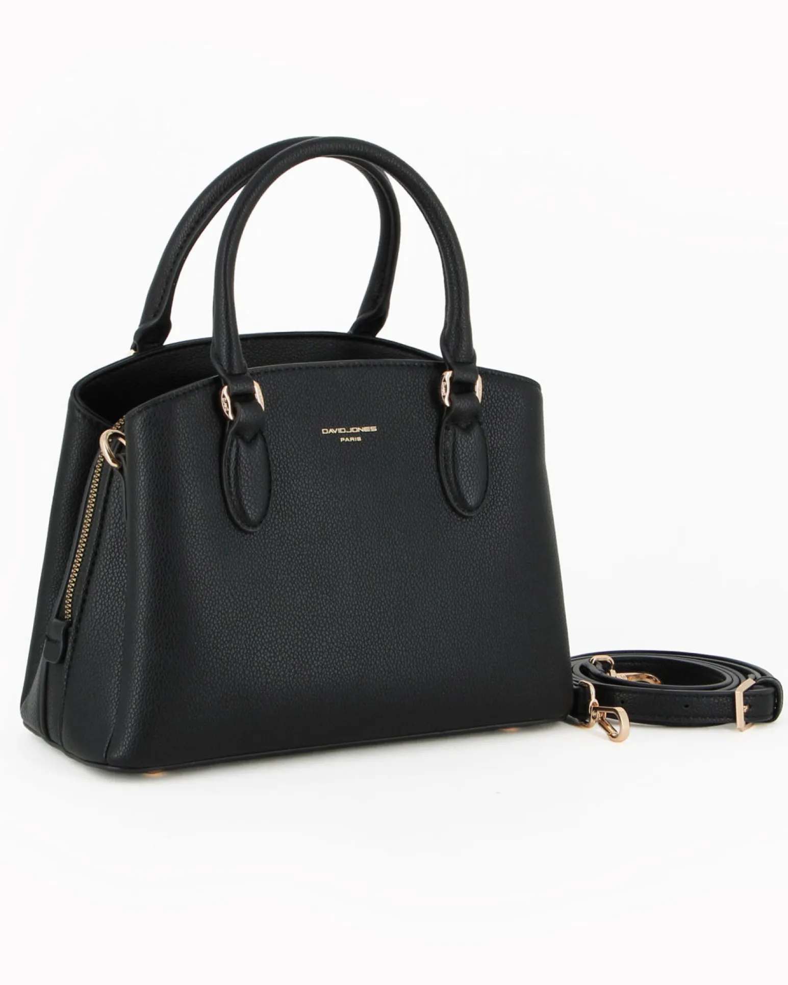 DAVID JONES - BORSA SMALL NERA A MANO DUE MANICI TRE SCOMPARTI
