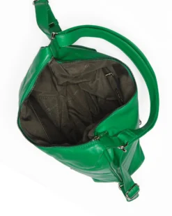 DAVID JONES - Borsa verde con tasca frontale e logo in rilievo